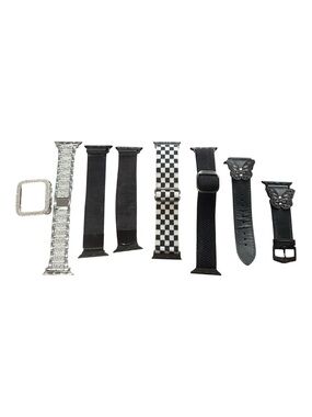Interchangeable Black & Silver Apple Watch Bands
